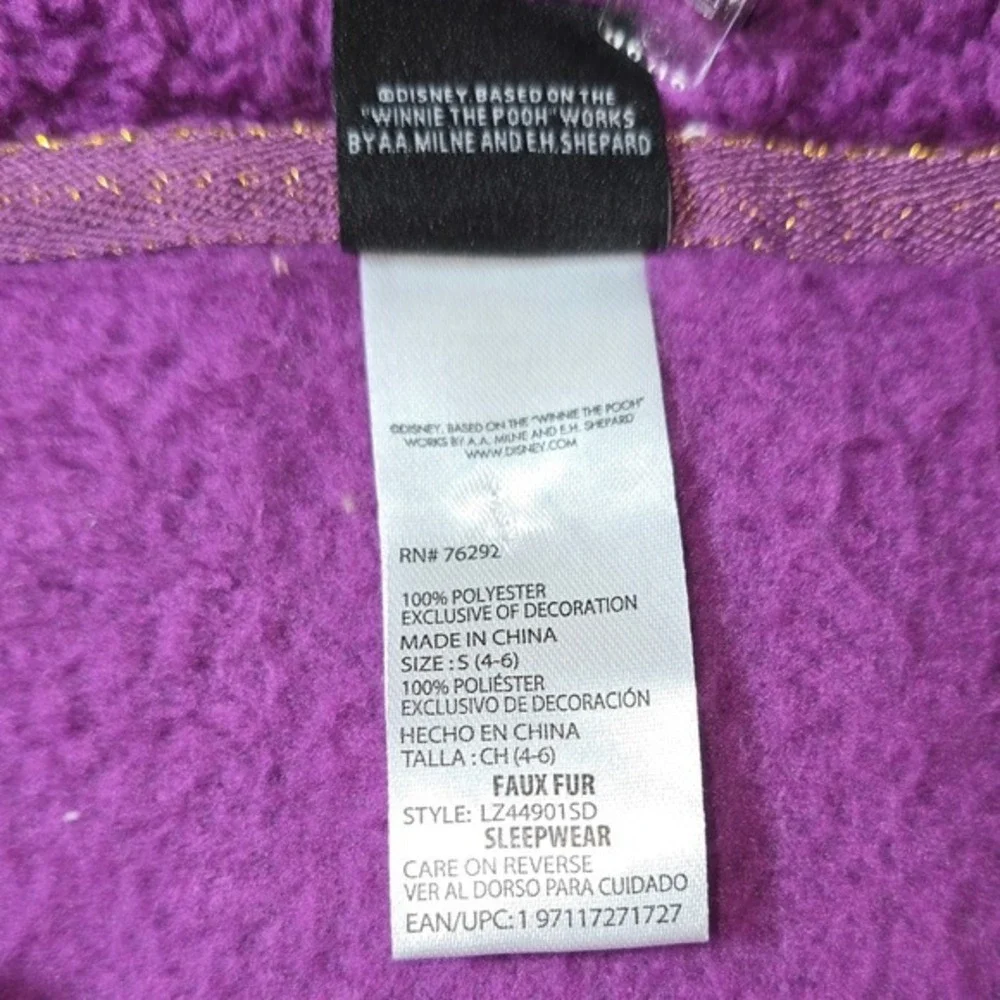 Disney Winnie the Pooh Plush Sleepwear Top Purple‎ Size S NWT - Picture 5 of 7